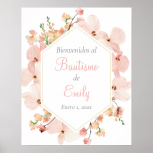 Poster Baptême signe de bienvenue en espagnol