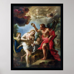 Poster Baptême vintage du Christ
