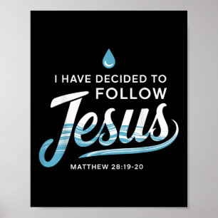 Poster Baptisé J'Ai Décidé De Suivre Jésus Baptême