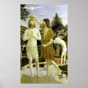 Poster Baptism of Christ by Piero della Francesca (1449)