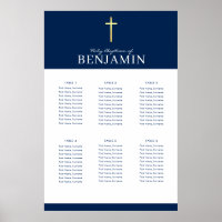 BAPTISM TABLE PLAN 6 tableaux marine moderne Poste