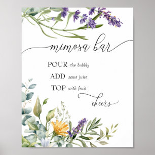 Poster Bar à bulles   Fleur de la forêt   Bar à Mimosa