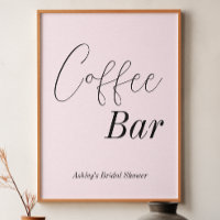 Bar à café Blush Rose Mariage Shower