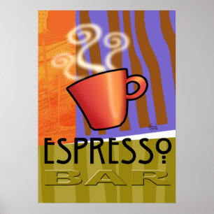 Poster Bar à café Espresso - Pop Art
