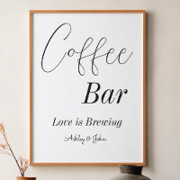 Bar à café noir blanc mariage douche
