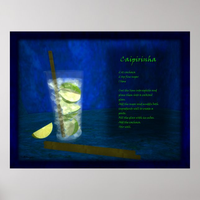 Poster Bar à cocktails Dragons : Caipirinha (Devant)