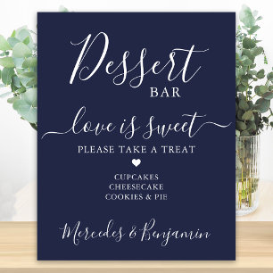 Poster Bar à desserts de mariage L'amour est doux Personn
