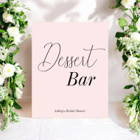 Bar à desserts de mariage rose 