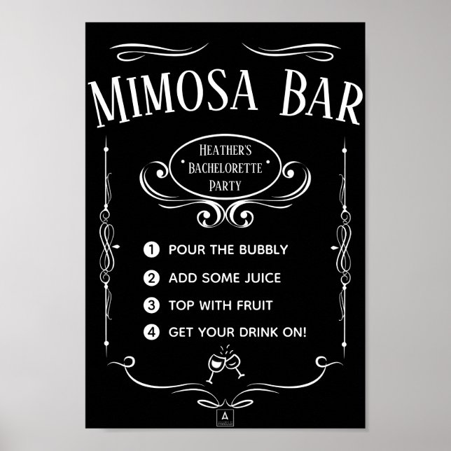 Poster Bar à Étiquettes de Whisky (Devant)