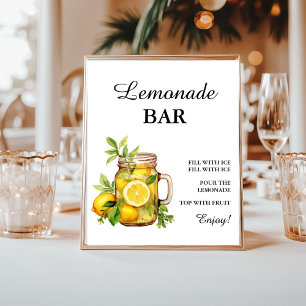 Poster Bar à limonade minimaliste moderne chevalet d'été