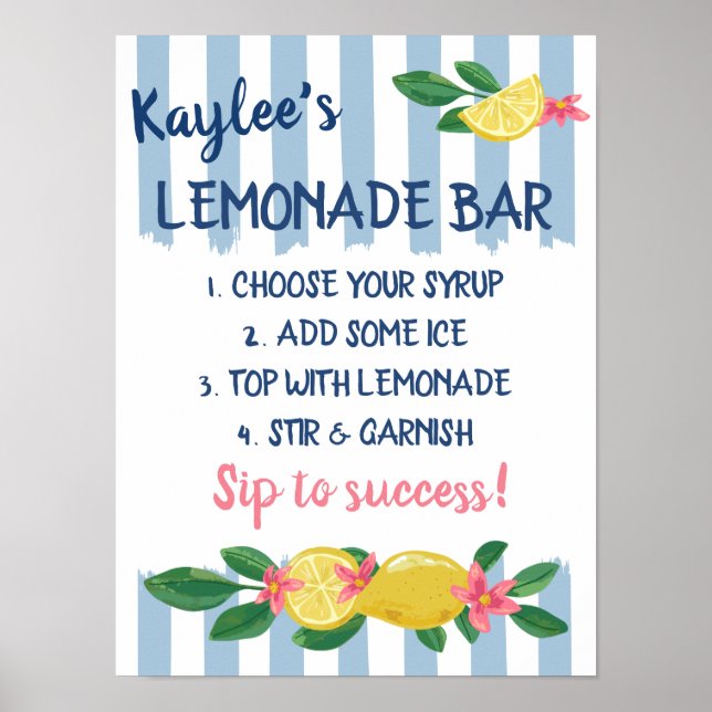 Poster Bar à limonade pour la remise des diplômes L citro (Devant)