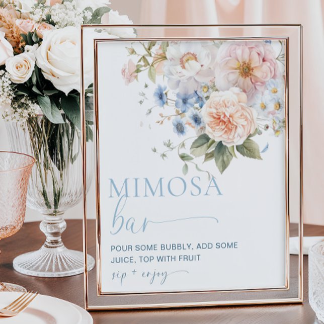 Poster Bar à Mimosa Fleur Bleu de Hargrove (Créateur téléchargé)