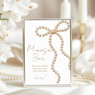 Poster Bar à Mimosa pour la Mariée qui Attache le Nœud po