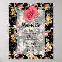 Bar à Mimosa pour Mariage Tropical Floral Ananas