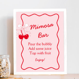 Poster Bar à Mimosa pour une Baby Shower avec des Nœuds R