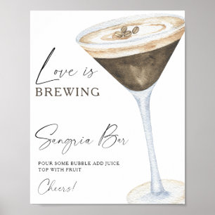 Poster Bar à sangria Espresso Martini pour enterrement de