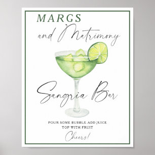 Poster Bar à sangria pour la douche de mariée de Margarit