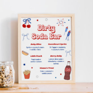 Poster Bar à sodas sales pour Baby Shower American Girl