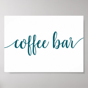 Poster Bar Café Simple   Turquoise Aqua Any Event Sign
