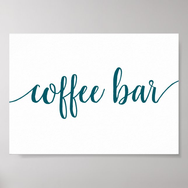 Poster Bar Café Simple | Turquoise Aqua Any Event Sign (Devant)