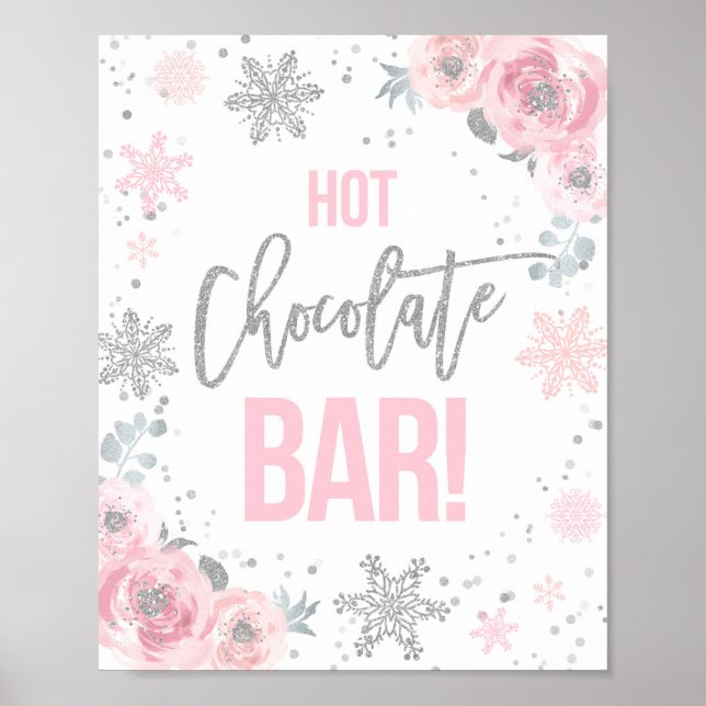 Poster Bar Chocolat Chaud Pink Winter ONE derland Party (Devant)