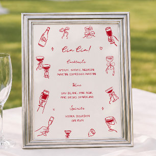 Poster Bar Cin Cin Mariage Rouge C'est l'Amour