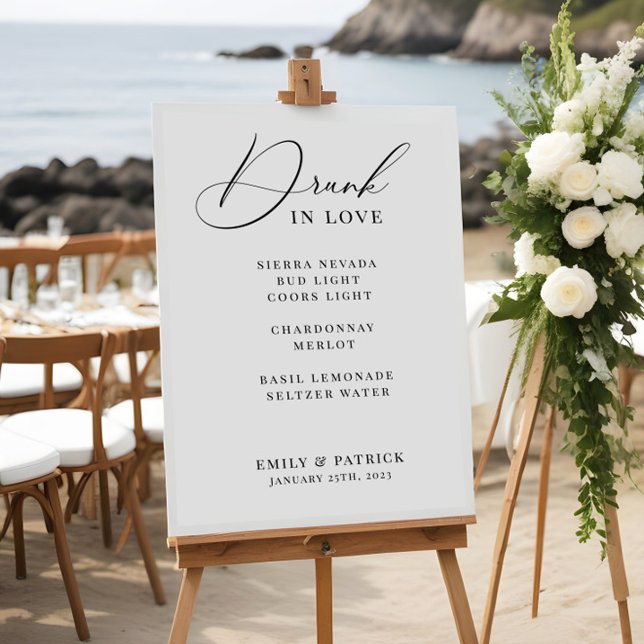 Poster Bar Cocktail mariage Menu Élégant Moderne (Créateur téléchargé)