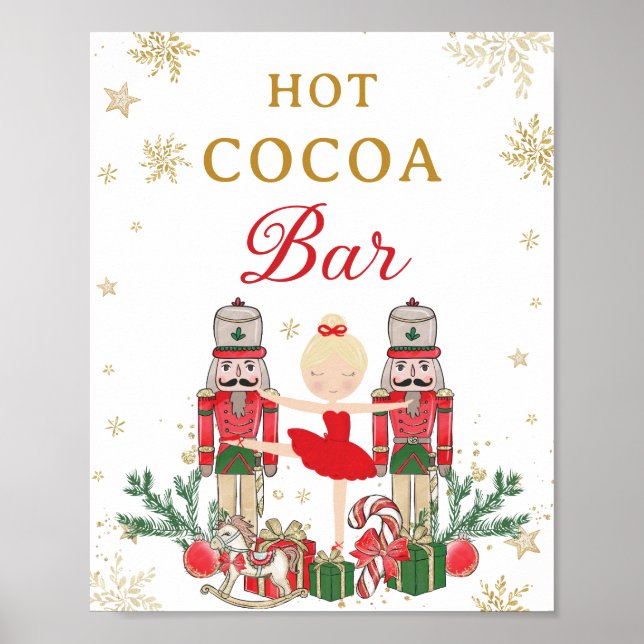 Poster Bar de cacao chaud Red Nutcracker Winter Onederlan (Devant)