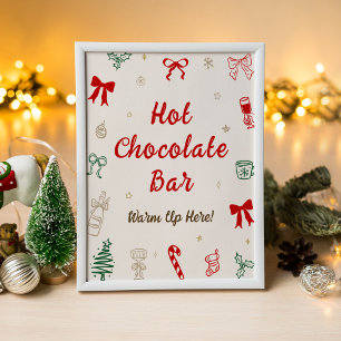 Poster Bar de chocolat chaud de Noël