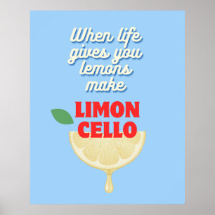 Poster Bar de cuisine moderne Blue Italien Limoncello