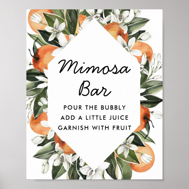 Poster Bar de Mimosa pour Mariage Citronné (Devant)