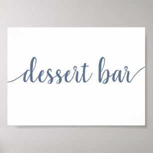 Poster Bar Désert Simple   Dusty Blue Any Event Sign