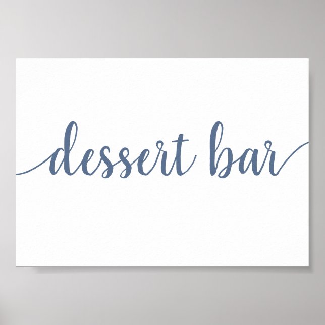 Poster Bar Désert Simple | Dusty Blue Any Event Sign (Devant)