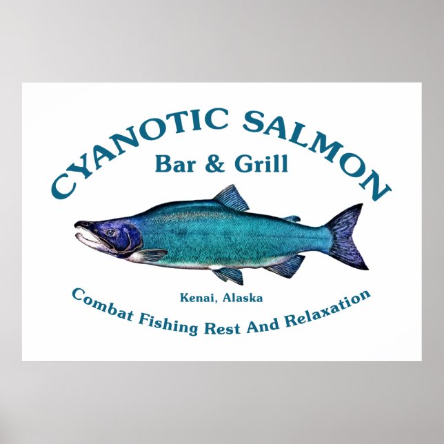 Poster Bar et Grill Saumon Cyanotique (Devant)