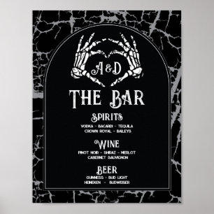 Poster Bar Halloween Signet Mariage Réception Squelette M