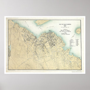 Poster Bar Harbour, ME Plan Plan 1896