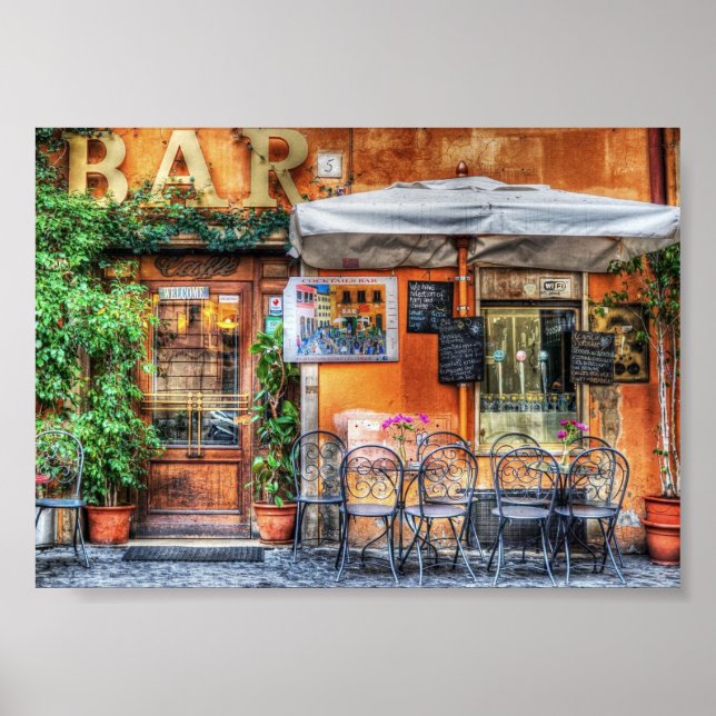Poster Bar italien rustique (Devant)