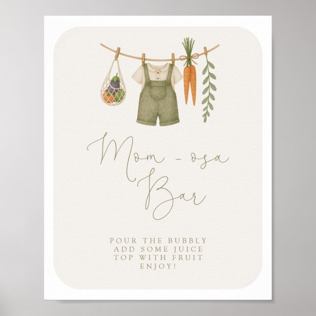 Poster Bar Maman-osa Baby shower cultivé localement (Devant)