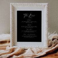 Bar mariage Menu Boisson Signal de réception Poste