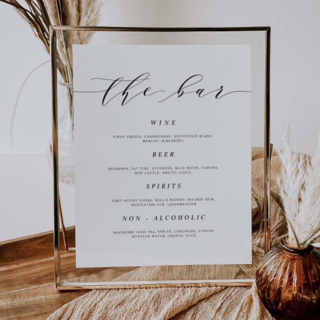 Poster Bar mariage Menu Boisson Signal Décor De Réception (Créateur téléchargé)