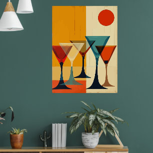 Poster Bar Martini Moderne du Milieu du Siècle Art Vector