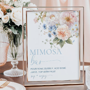 Poster Bar Mimosa Floral Bleu Hargrove