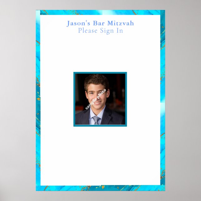 Poster Bar Mitzvah, Coutume, Panneau de signature photo (Devant)