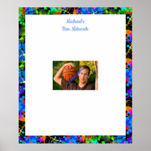 Poster Bar Mitzvah, Custom, Photo Sign in Board