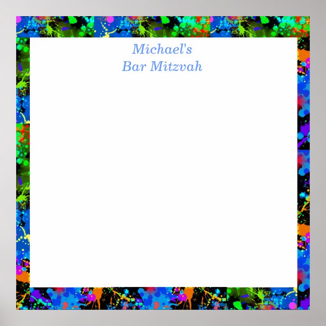 Poster Bar Mitzvah, Faux Néon, Panneau d'inscription (Devant)