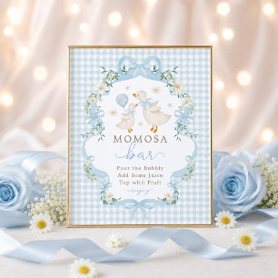 Poster Bar Momosa : Panneau de Baby Shower Blue Silly Goo