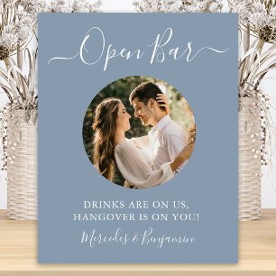 Poster Bar Ouvert Photo Personnalisée Boissons de Mariage