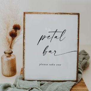 Poster Bar Pétal Mariage de script moderne