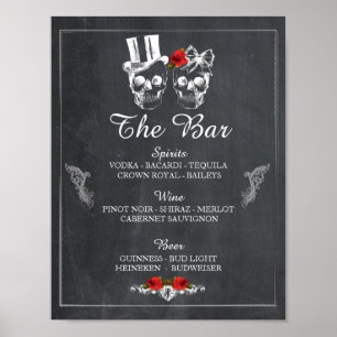 Poster Bar Rustique Crâne Halloween Signal Mariage Récept