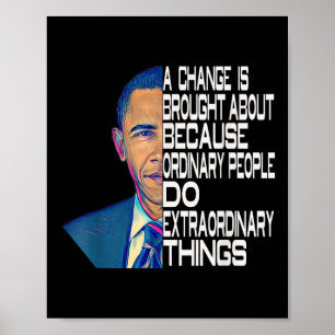 Poster Barack Obama 44ème Président des Etats-Unis Citati